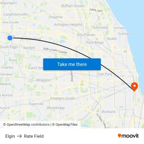 Elgin to Rate Field map