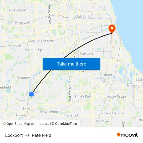 Lockport to Rate Field map