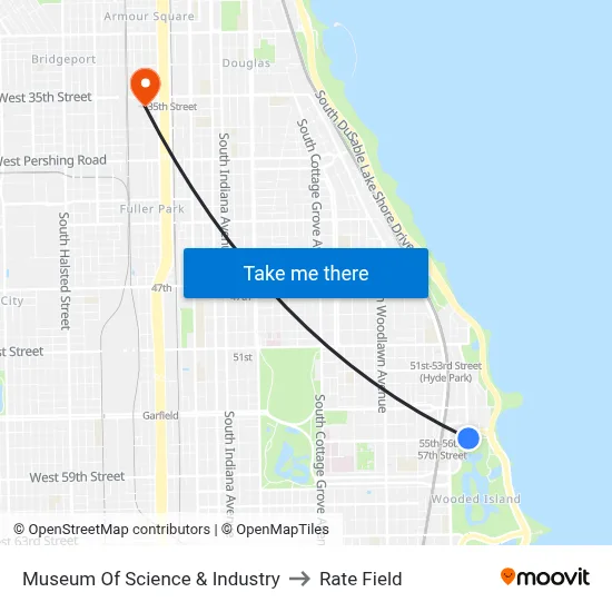 Museum Of Science & Industry to Rate Field map