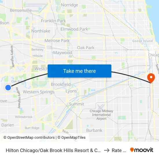 Hilton Chicago/Oak Brook Hills Resort & Conference Center to Rate Field map