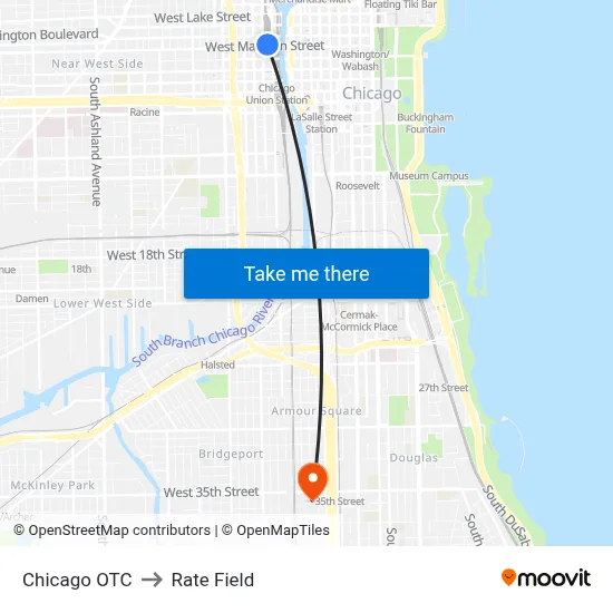 Chicago OTC to Rate Field map