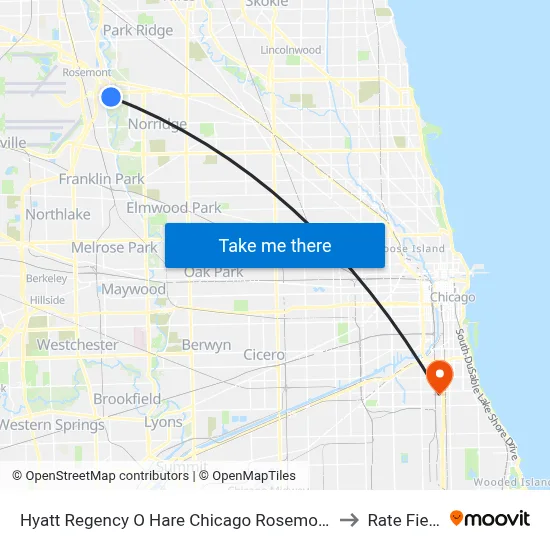 Hyatt Regency O Hare Chicago Rosemont to Rate Field map