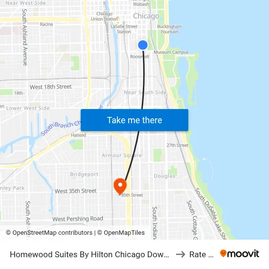 Homewood Suites By Hilton Chicago Downtown South Loop to Rate Field map