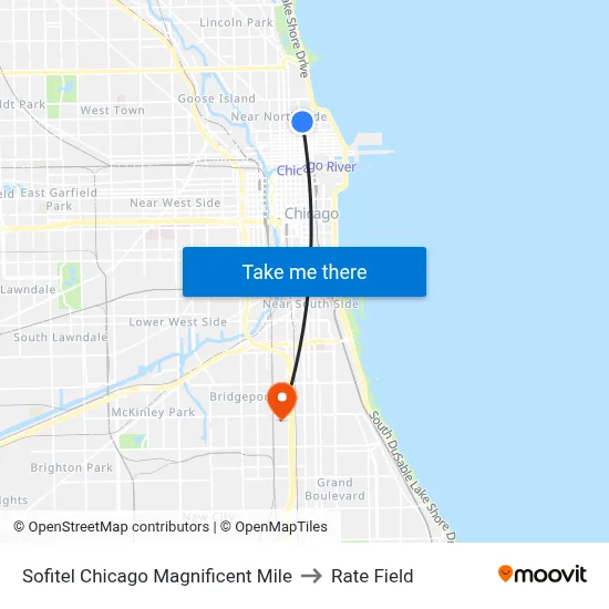 Sofitel Chicago Magnificent Mile to Rate Field map