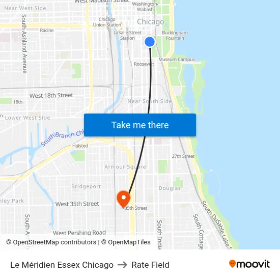 Le Méridien Essex Chicago to Rate Field map
