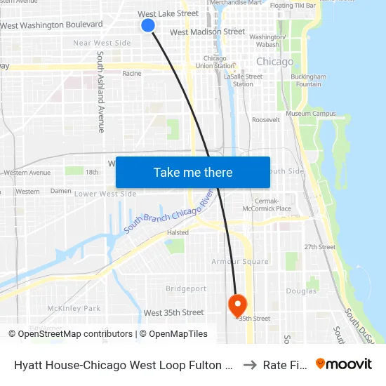 Hyatt House-Chicago West Loop Fulton Market to Rate Field map