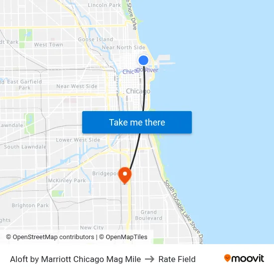 Aloft by Marriott Chicago Mag Mile to Rate Field map