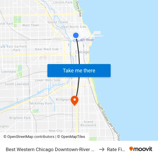 Best Western Chicago Downtown-River North to Rate Field map