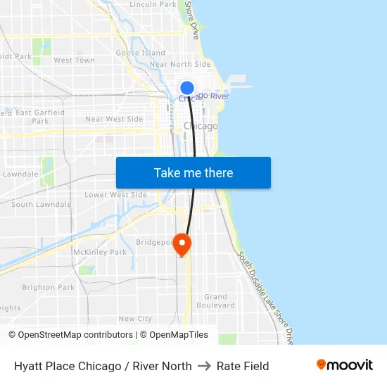 Hyatt Place Chicago / River North to Rate Field map