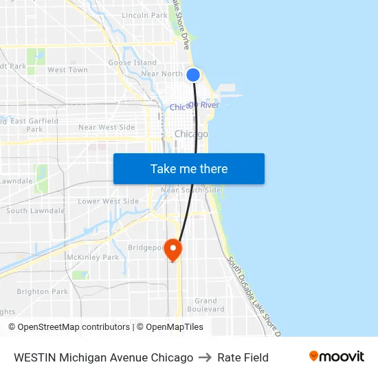 WESTIN Michigan Avenue Chicago to Rate Field map