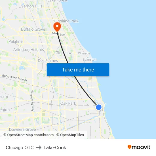 Chicago OTC to Lake-Cook map