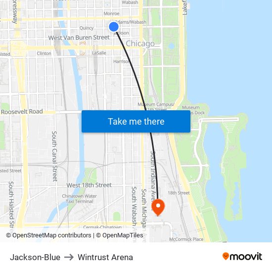 Jackson-Blue to Wintrust Arena map