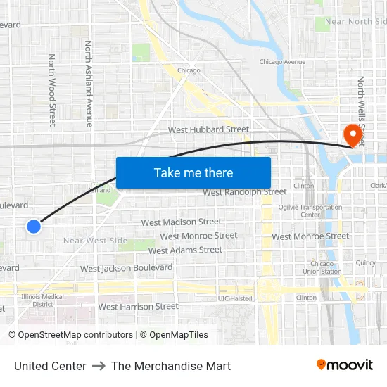United Center to The Merchandise Mart map