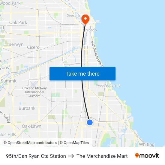 95th/Dan Ryan Cta Station to The Merchandise Mart map