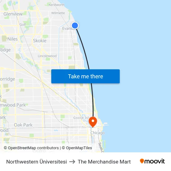 Northwestern Üniversitesi to The Merchandise Mart map
