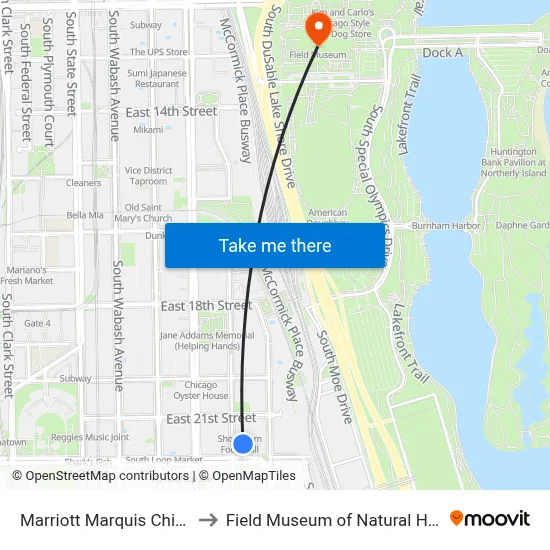 Marriott Marquis Chicago to Field Museum of Natural History map