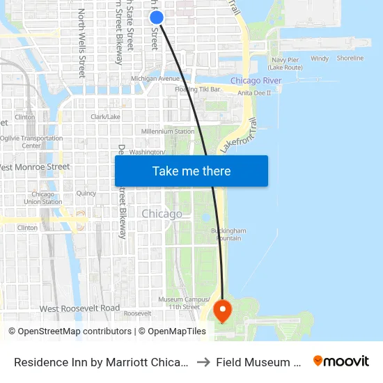 Residence Inn by Marriott Chicago Downtown Magnificent Mile to Field Museum of Natural History map