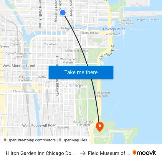 Hilton Garden Inn Chicago Downtown/Magnificent Mile to Field Museum of Natural History map