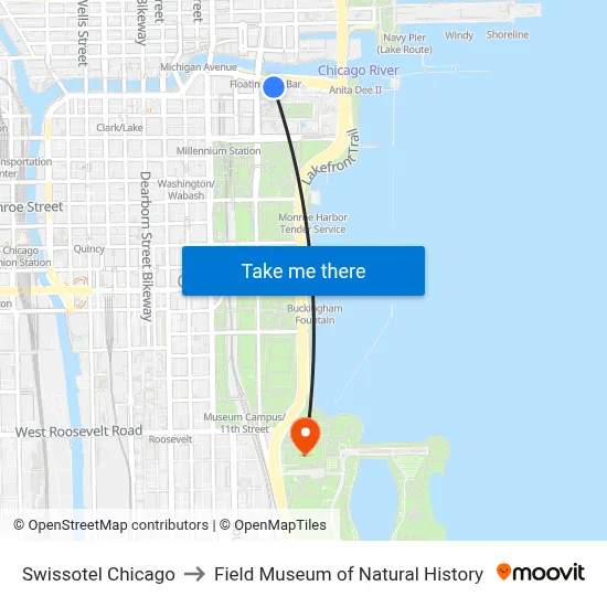 Swissotel Chicago to Field Museum of Natural History map