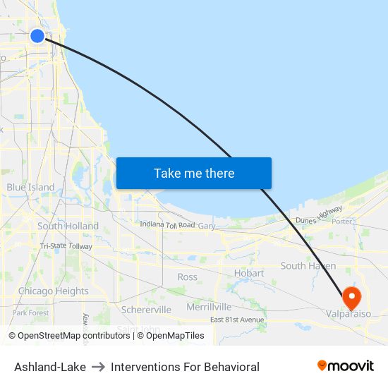 Ashland-Lake to Interventions For Behavioral map