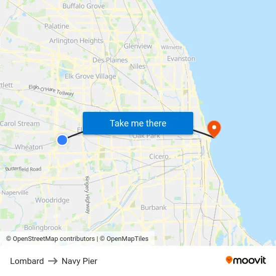Lombard to Navy Pier map