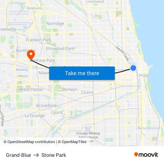 Grand-Blue to Stone Park map