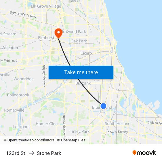 123rd St. to Stone Park map