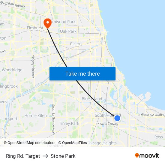 Ring Rd. Target to Stone Park map