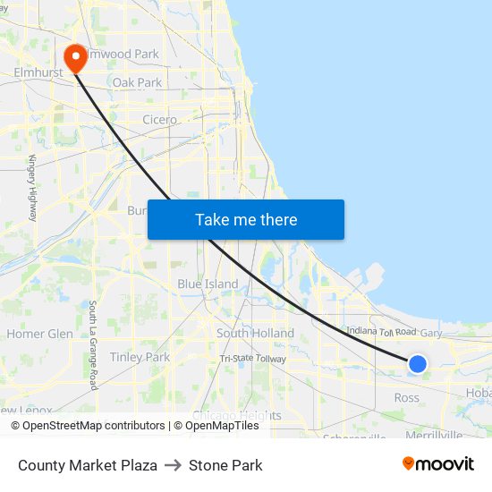 County Market Plaza to Stone Park map