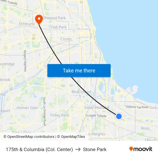 175th & Columbia (Col. Center) to Stone Park map