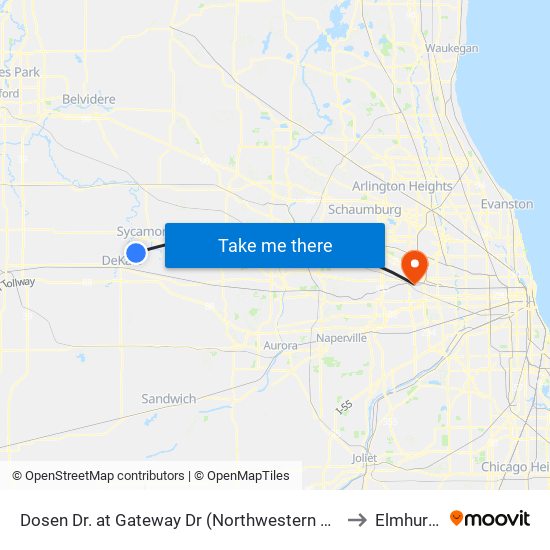 Dosen Dr. at Gateway Dr (Northwestern Medicine Immediate Care Sycamore) - Nb Stop #065 to Elmhurst University map