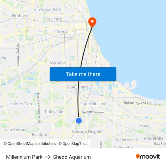 Millennium Park to Shedd Aquarium map