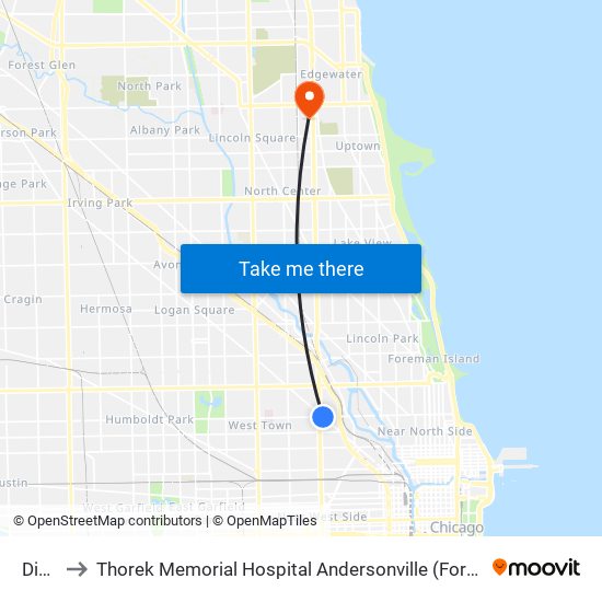 Division to Thorek Memorial Hospital Andersonville (Formerly Methodist Hospital Of Chicago) map