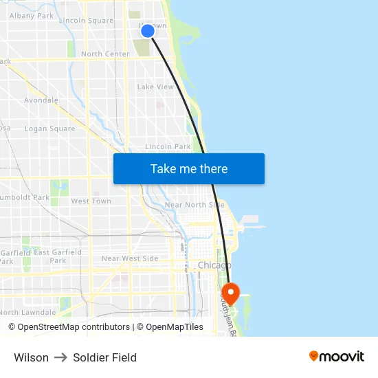 Wilson to Soldier Field map