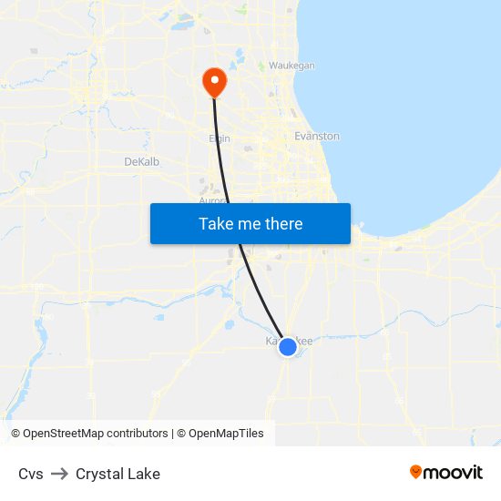 Cvs to Crystal Lake map