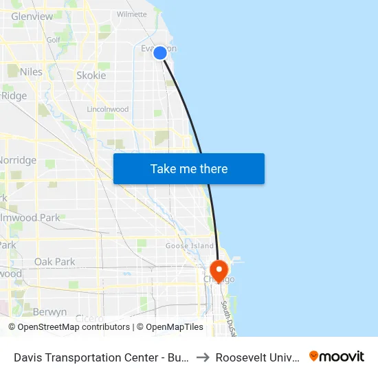 Davis Transportation Center - Bus Stop C to Roosevelt University map