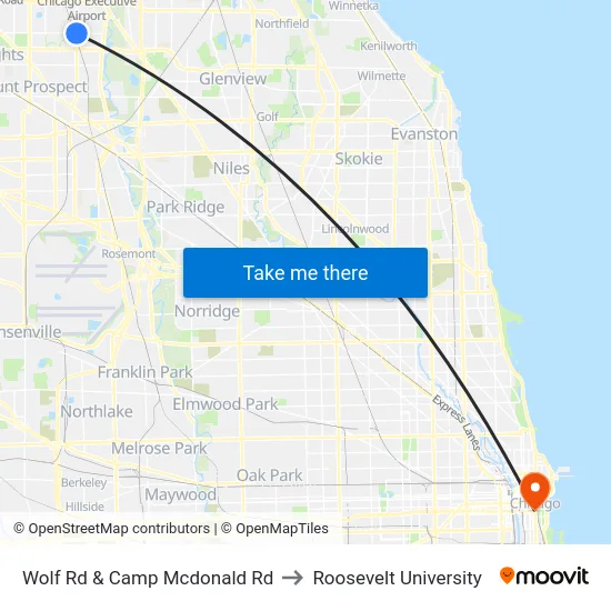 Wolf Rd & Camp Mcdonald Rd to Roosevelt University map