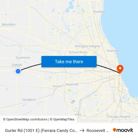 Gurler Rd (1001 E) (Ferrara Candy Company) - Wb Stop #726 to Roosevelt University map