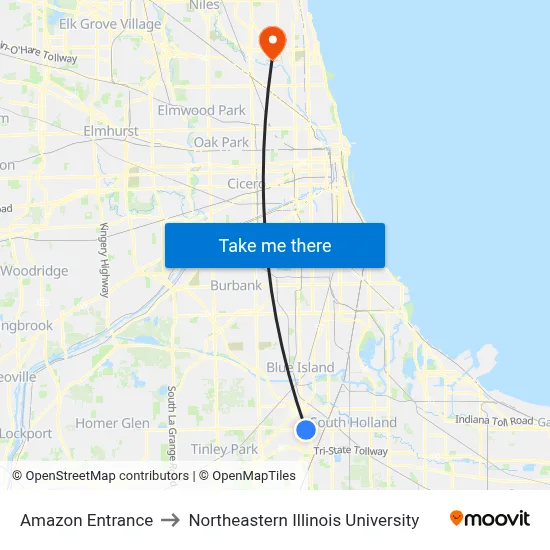 Amazon Entrance to Northeastern Illinois University map