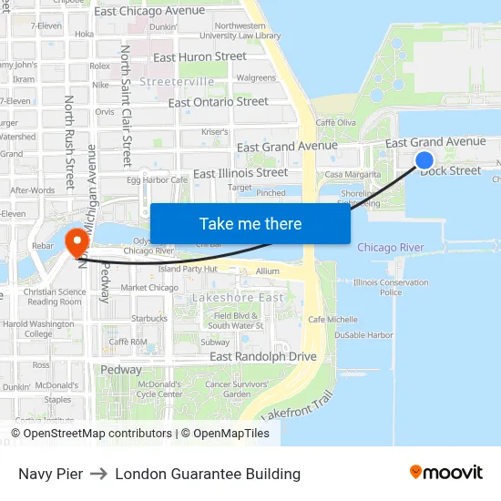 Navy Pier to London Guarantee Building map