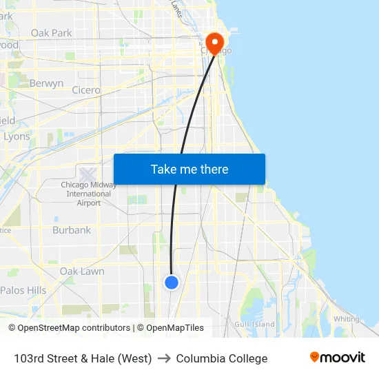 103rd Street & Hale (West) to Columbia College map