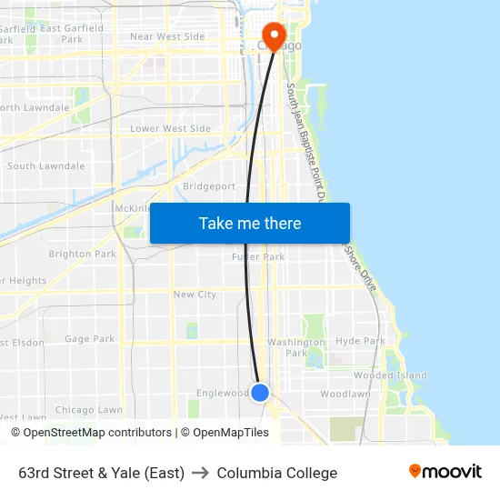 63rd Street & Yale (East) to Columbia College map