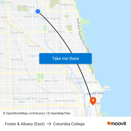 Foster & Albany (East) to Columbia College map