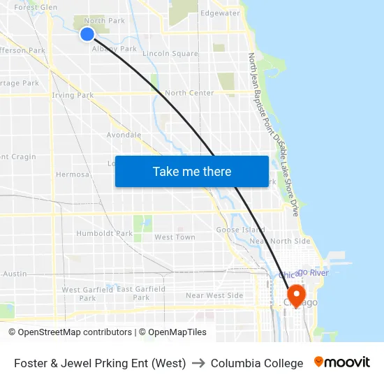Foster & Jewel Prking Ent (West) to Columbia College map