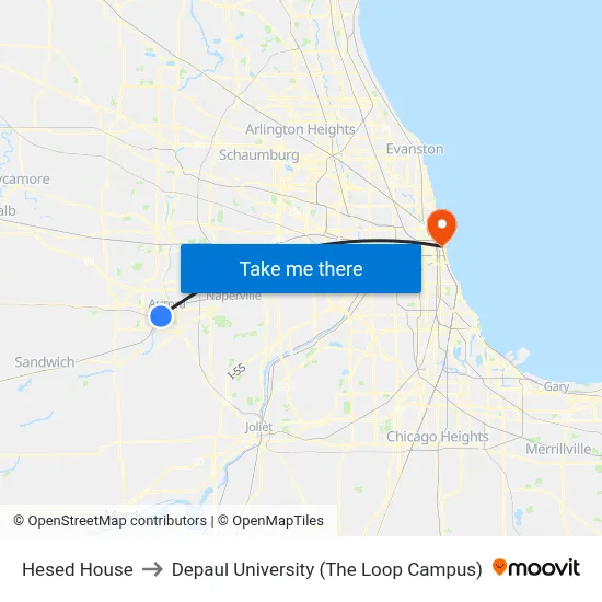 Hesed House to Depaul University (The Loop Campus) map
