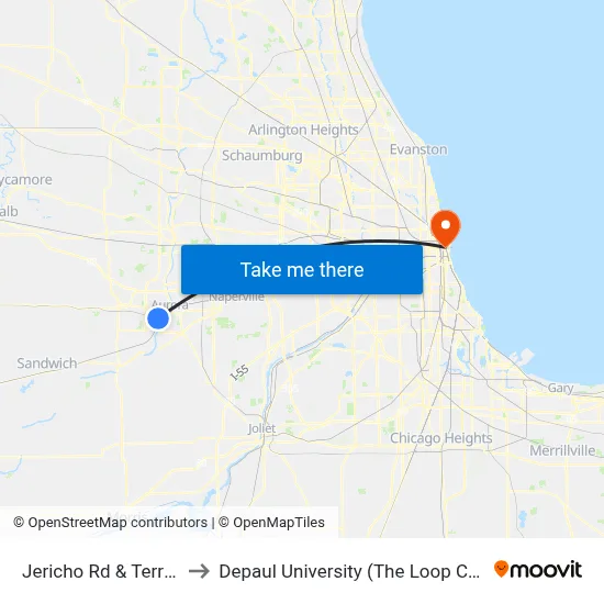 Jericho Rd & Terry Ave to Depaul University (The Loop Campus) map