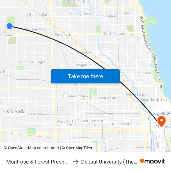 Montrose & Forest Preserve Avenue (West) to Depaul University (The Loop Campus) map