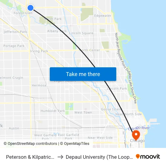 Peterson & Kilpatrick (East) to Depaul University (The Loop Campus) map