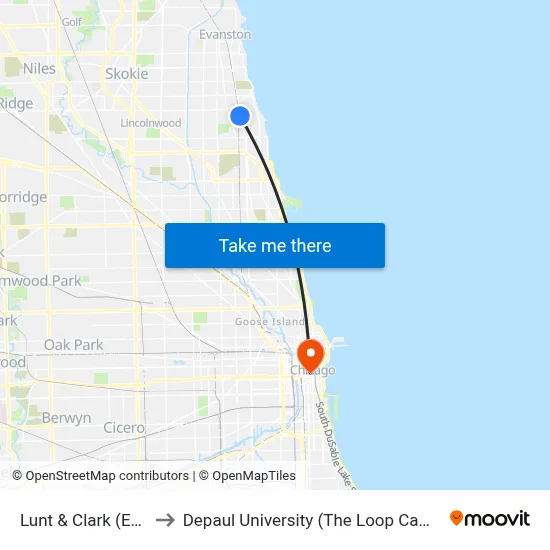 Lunt & Clark (East) to Depaul University (The Loop Campus) map