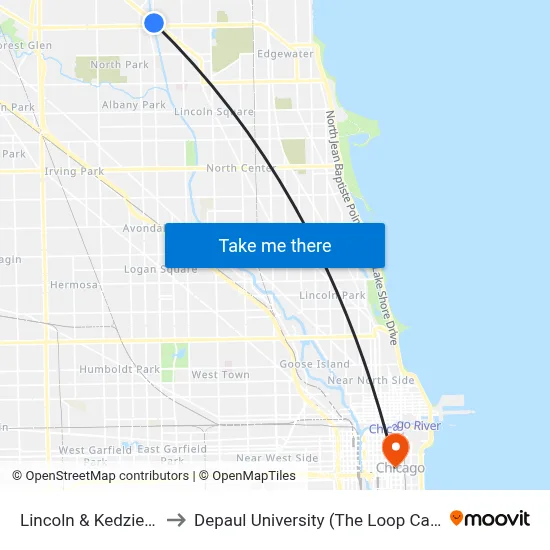 Lincoln & Kedzie (Se) to Depaul University (The Loop Campus) map